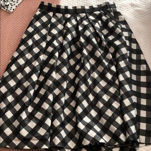 Talbots Black and White Plaid Skirt